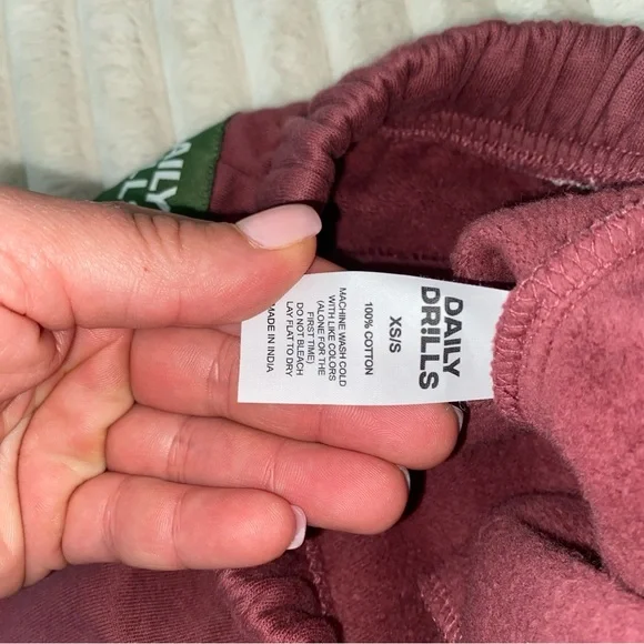 Daily Drills Red Sweatpants with Elastic Cuffs Unisex Joggers - Picture 5 of 6